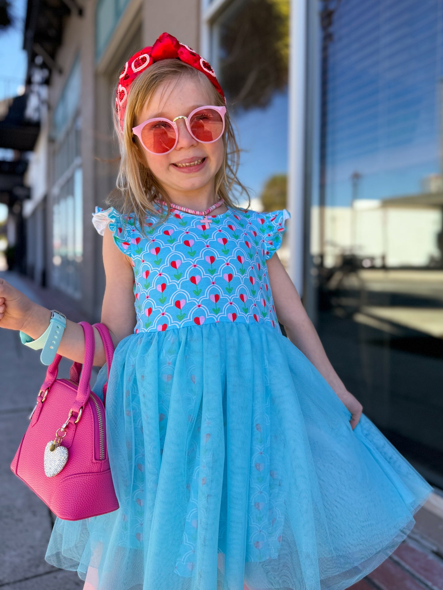 Girls Sweetheart Blooms Flutter Tulle Twirl Dress