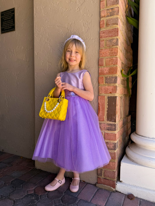 Sequins V Back Dressing Lavender