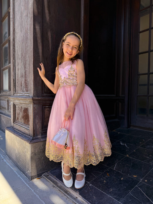 Gold Cording Embroidered Sleeveless Dress