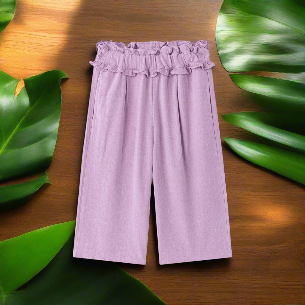 Wide purple pants for girls