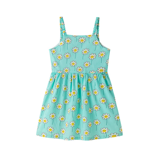 Blue dress with smiling daises