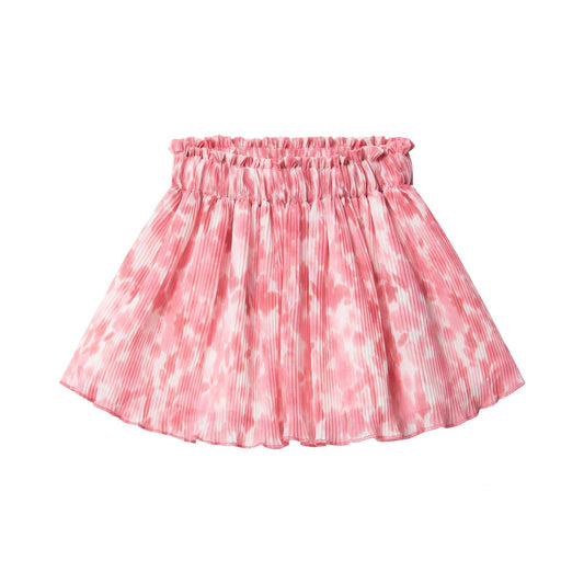 Pink Floral Tie Dye Floral Ruffle Skirt