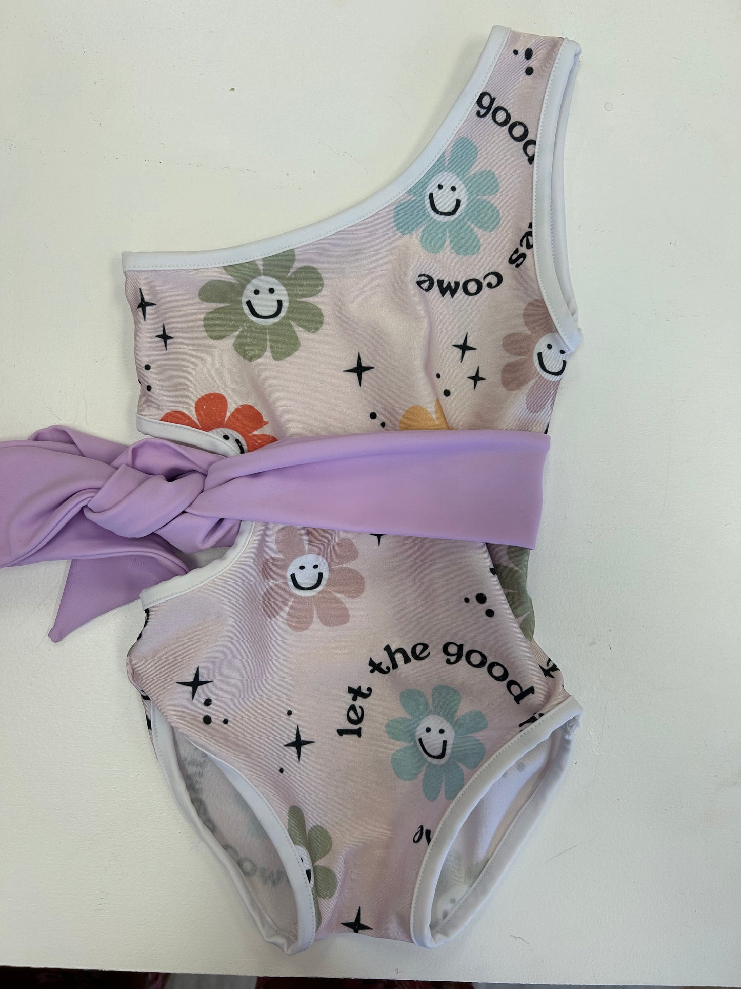 Fancy Shmancy Baby One Shoulder Smiley Swim