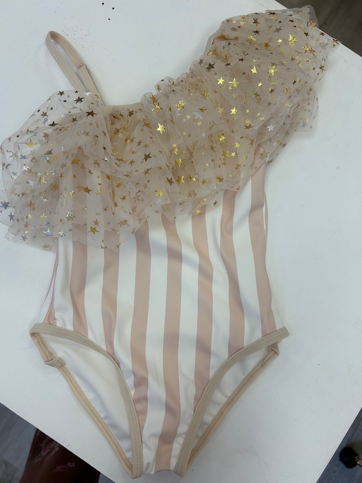 Fancy Shmancy Baby One Shoulder Striped Swimsuit