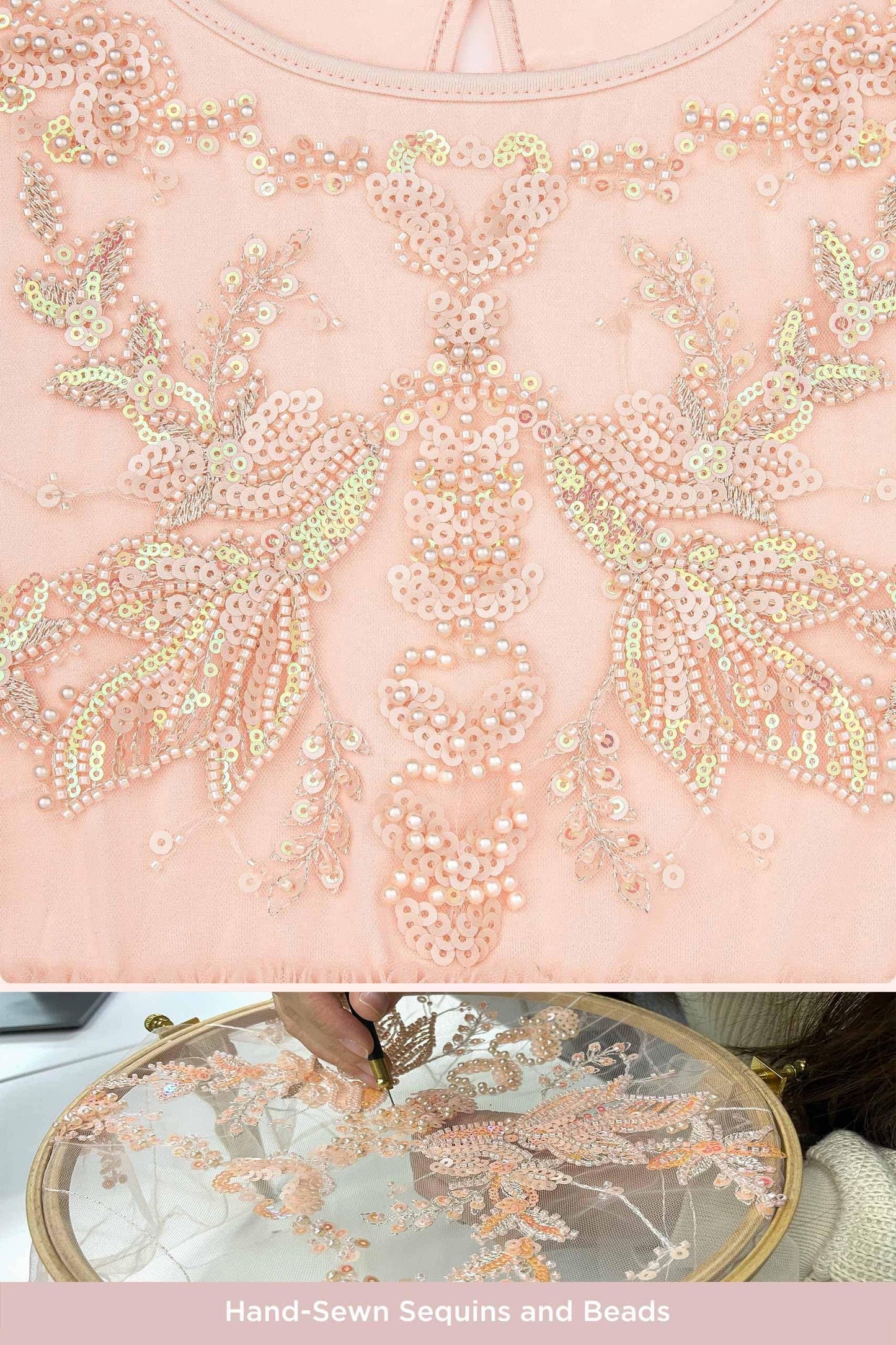 Whimsical Layered Tulle Dress in Soft Peach
