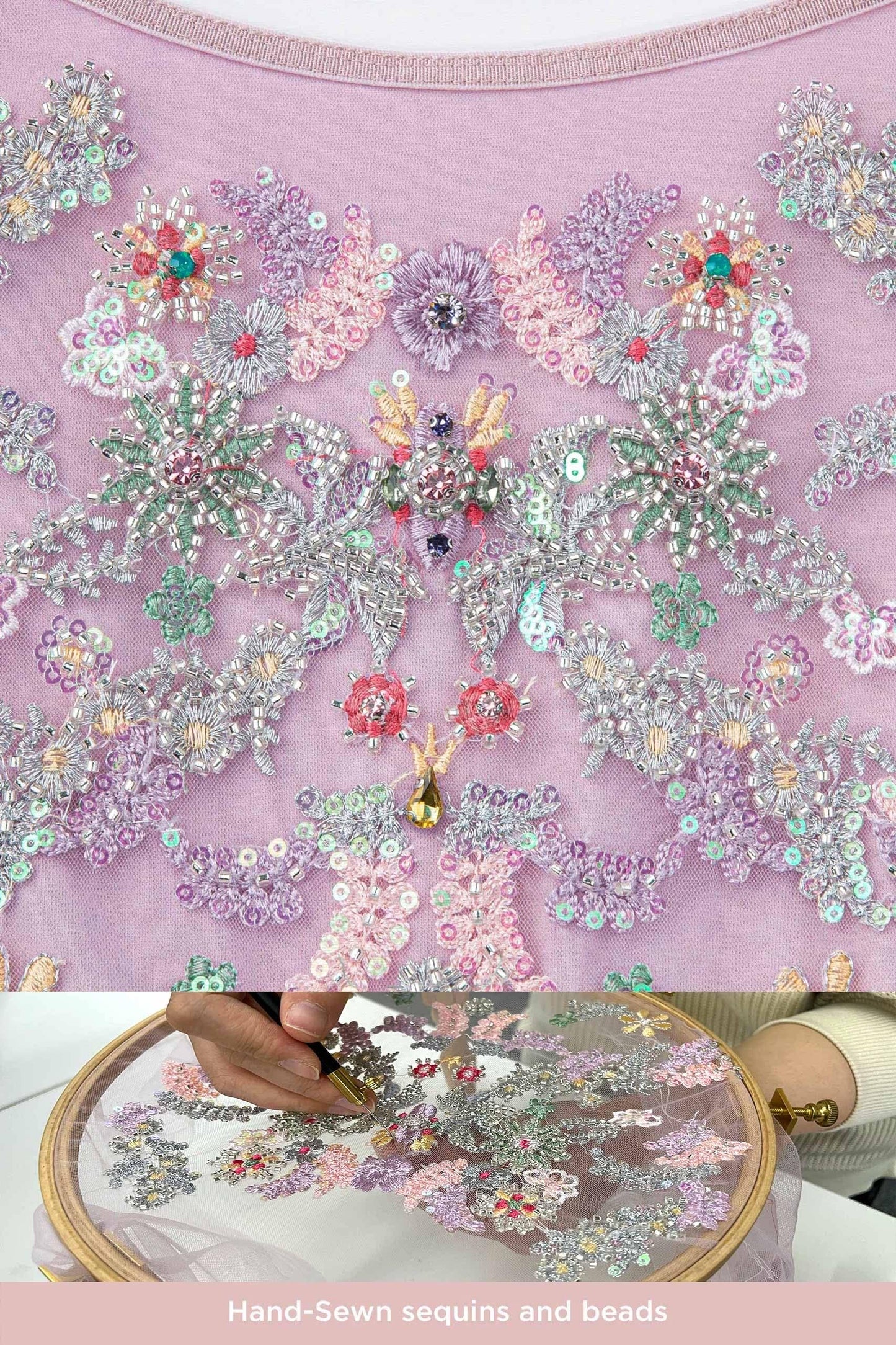 Vibrant Embroidered Tulle Princess Dress in Pastel Purple