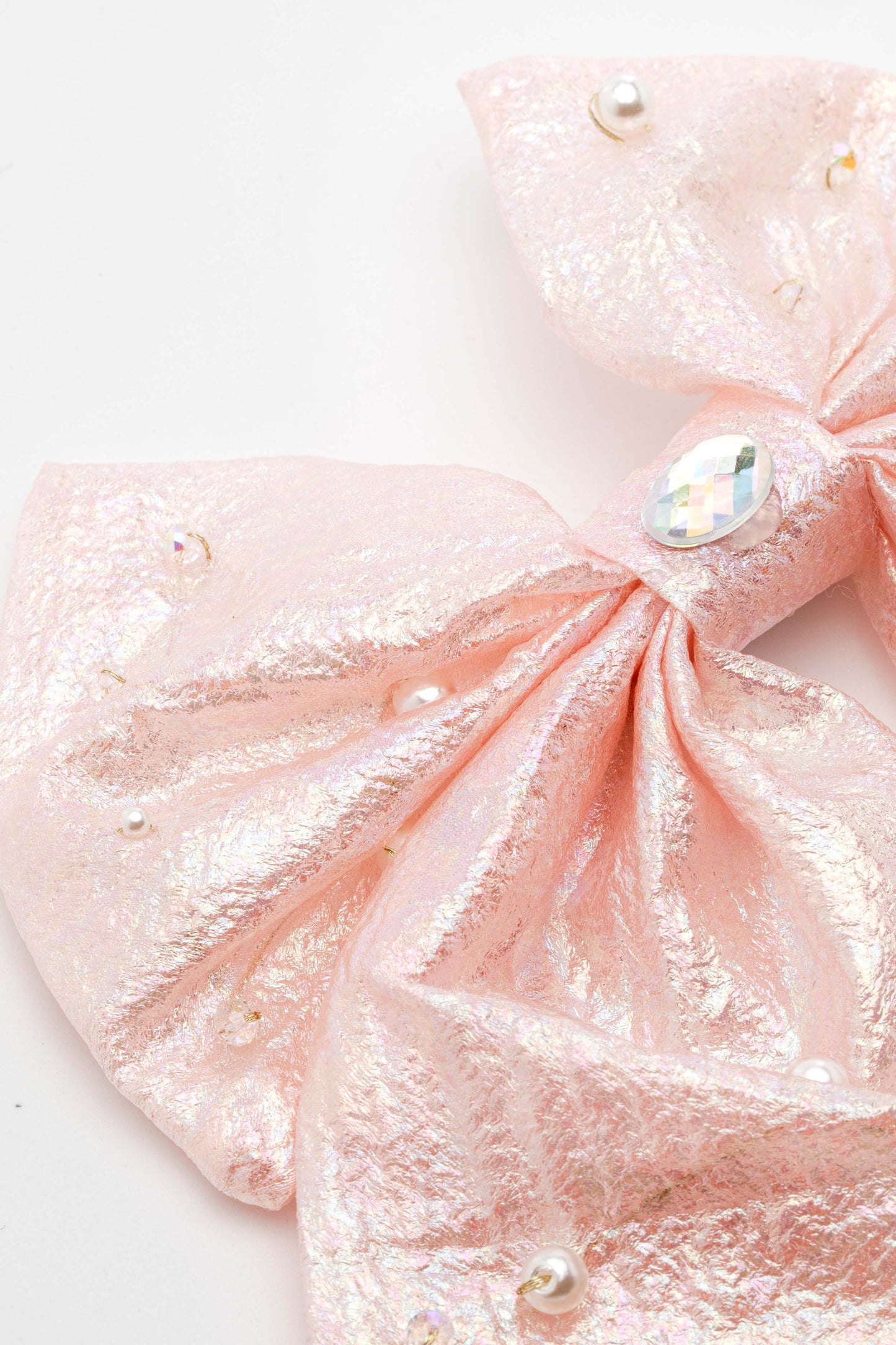 Diamond & Pearl Bow in Soft Pink