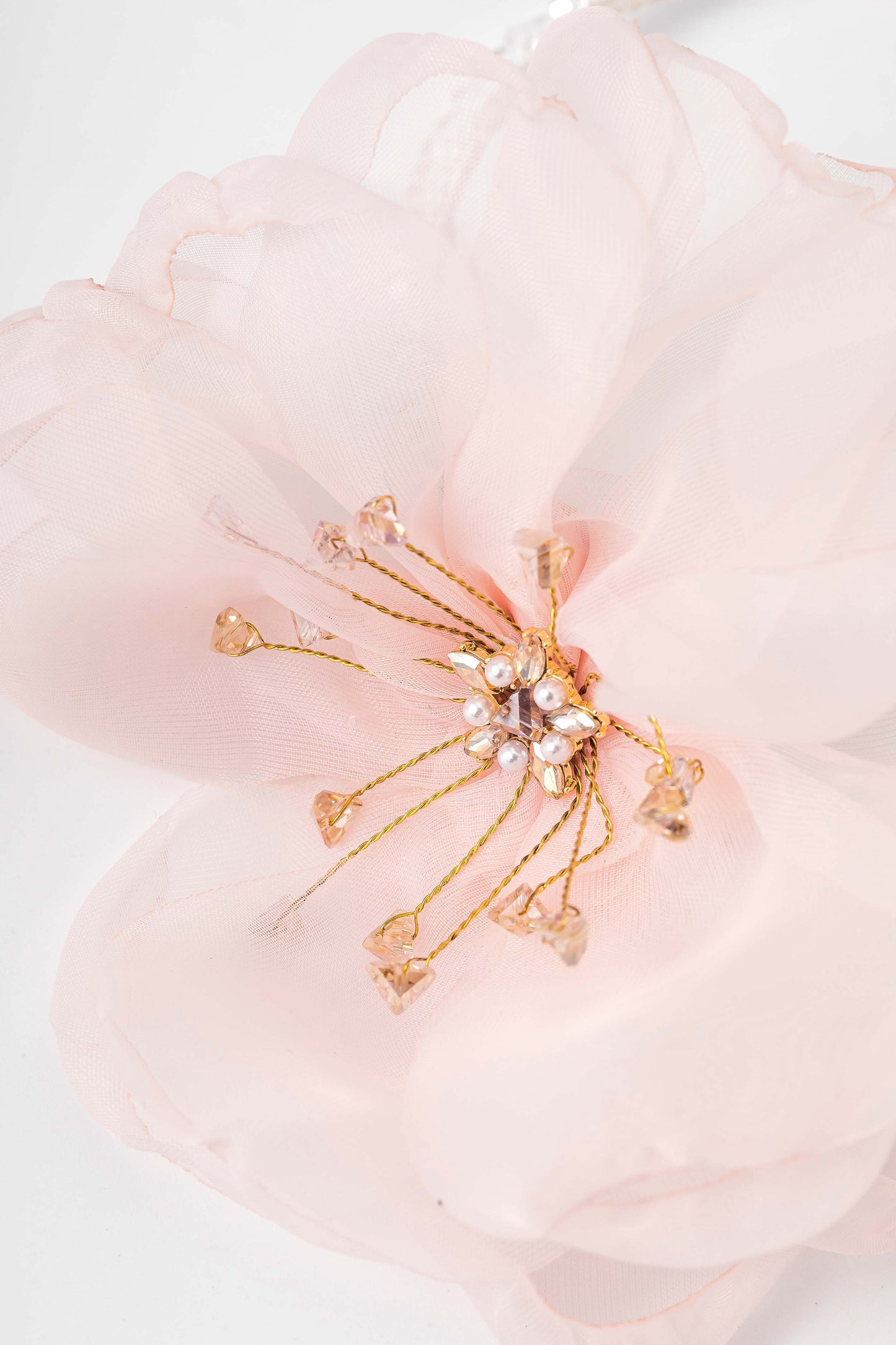 Shimmer Floral Headband in Peach
