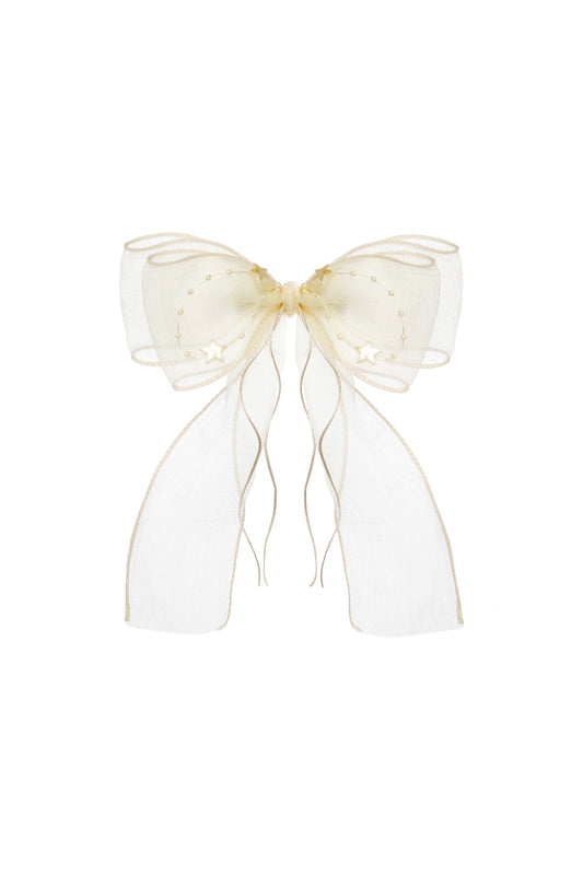 Ribbon Tulle Bow in Ivory
