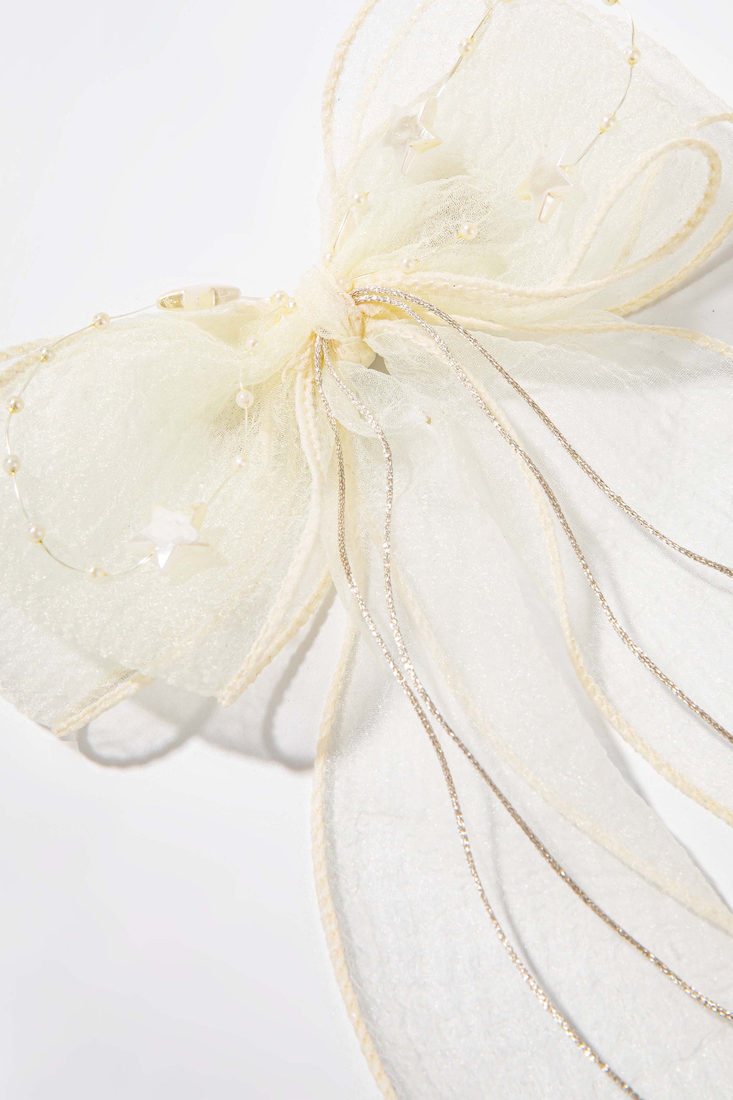 Ribbon Tulle Bow in Ivory