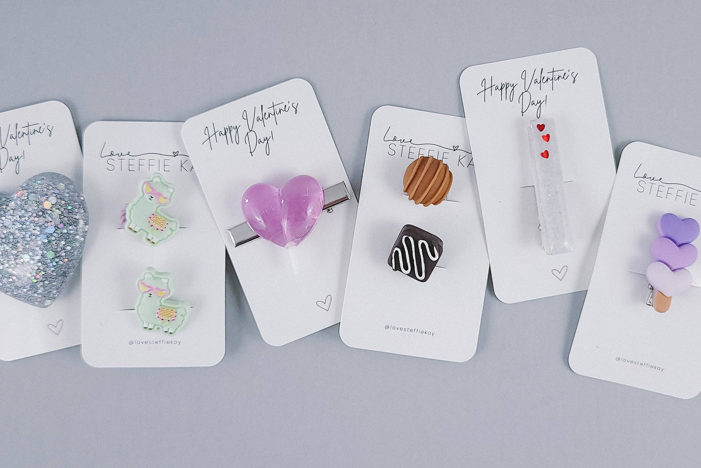 Acrylic Hair Clip | Heart Lollipop