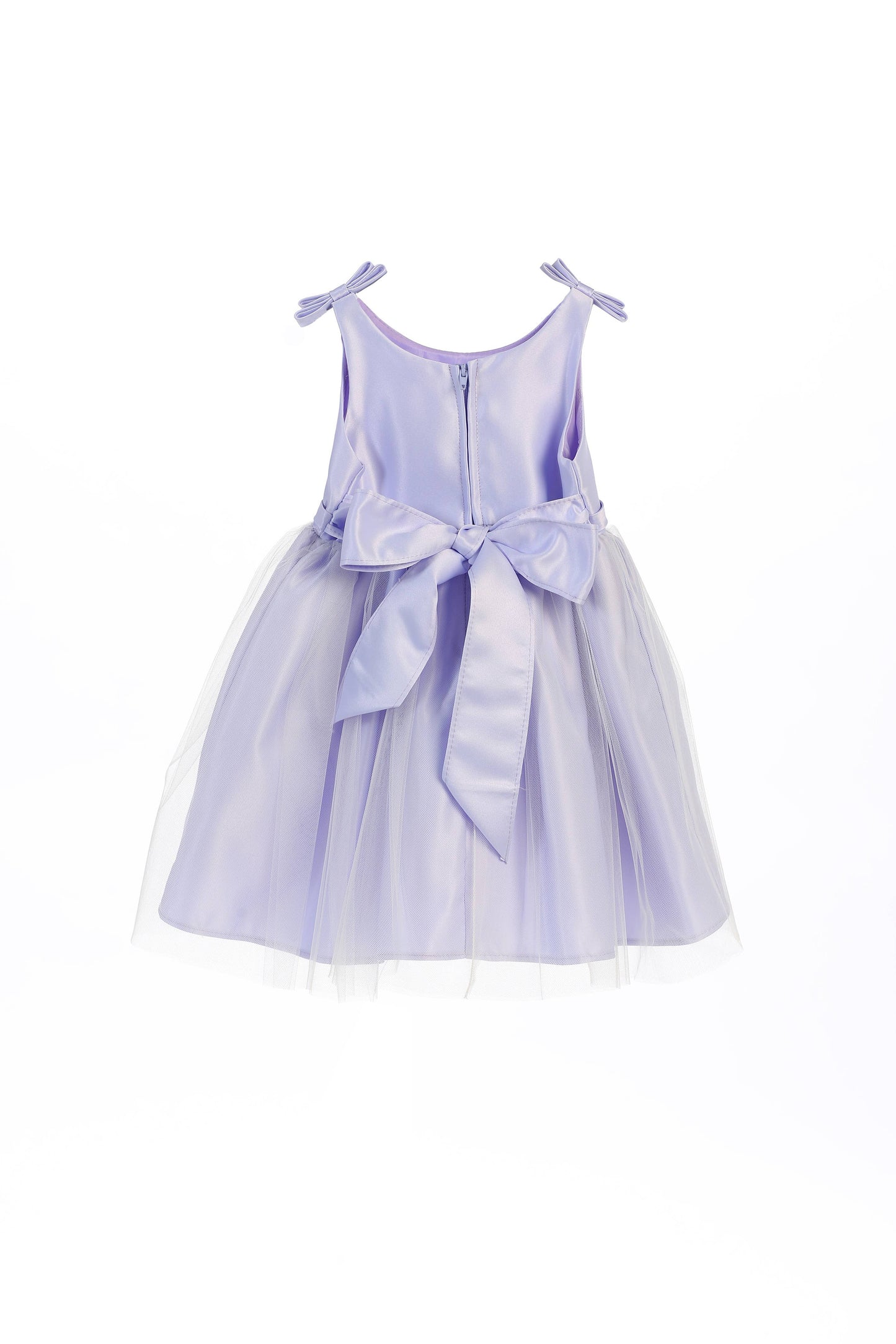 Satin & tulle with double bow shoulder