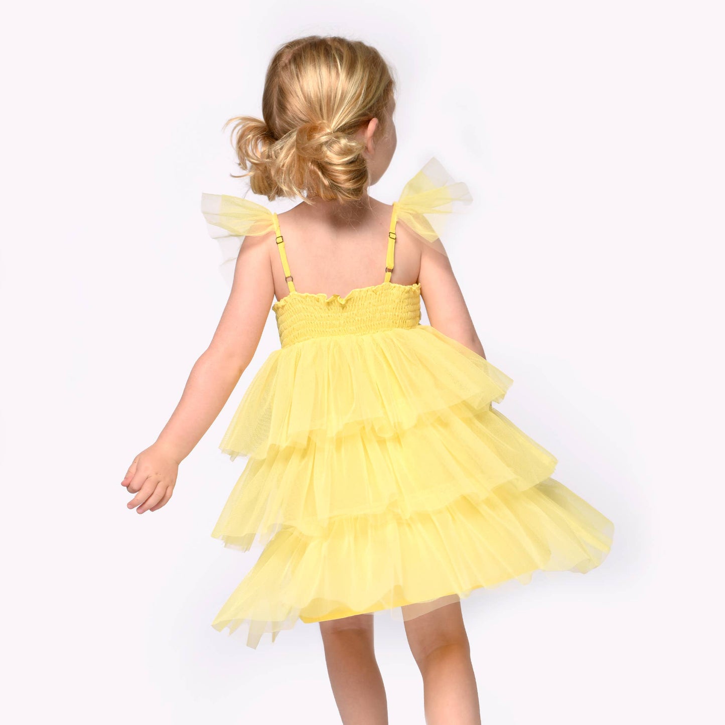 3-TIER MESH TUTU DRESS W/ FLOWER TRIM DETAIL