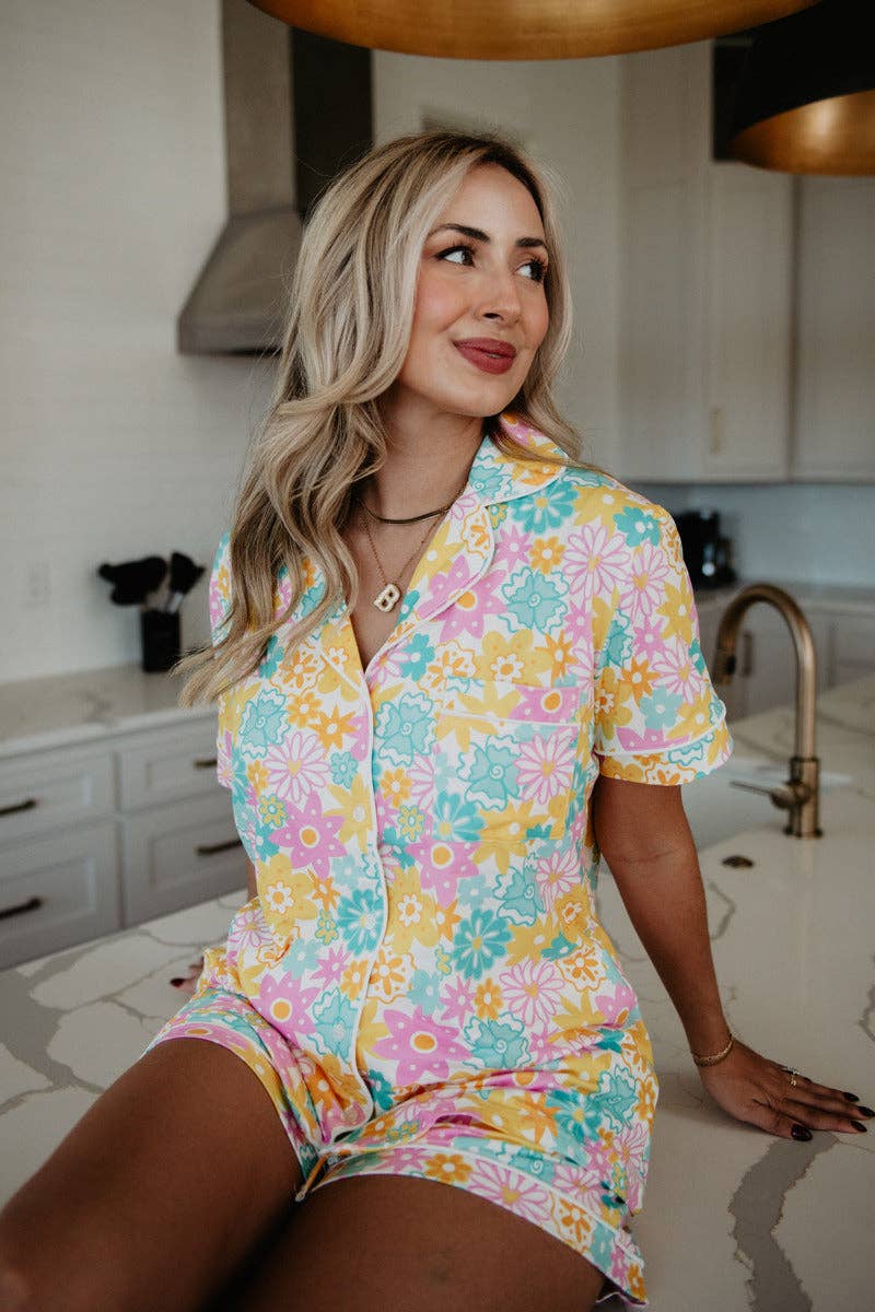 Spring Flowers Mother's Day Wholesale Pajama Sets