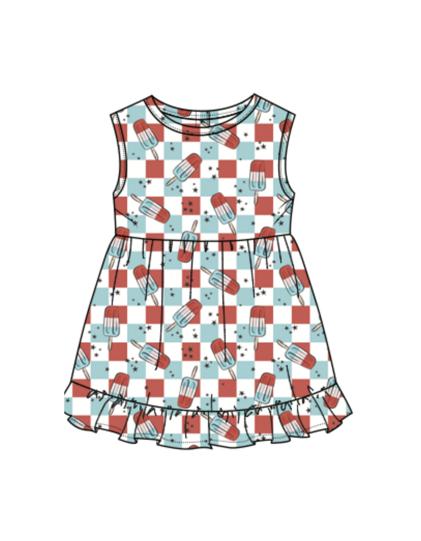 4th Of July Ruffle Dress