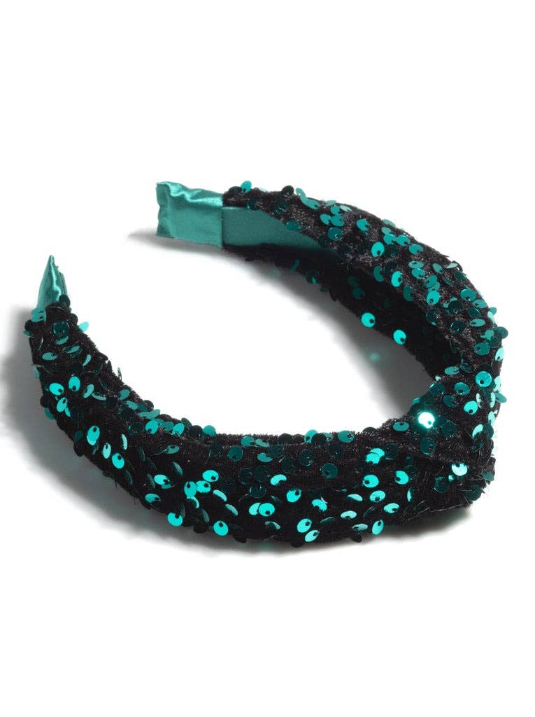 KNOTTED SEQUINS HEADBAND
