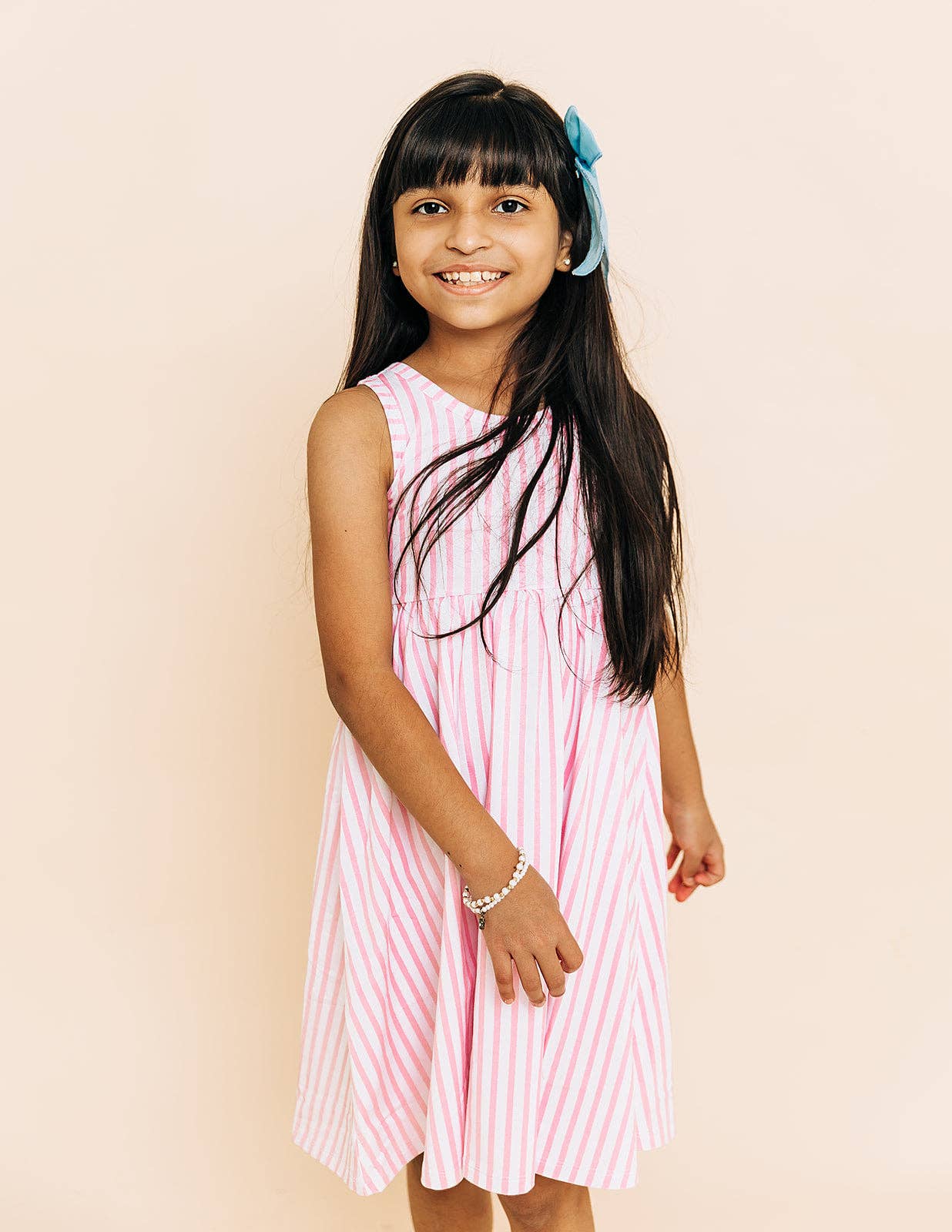 Pink Stripe Bamboo Twirl Dress