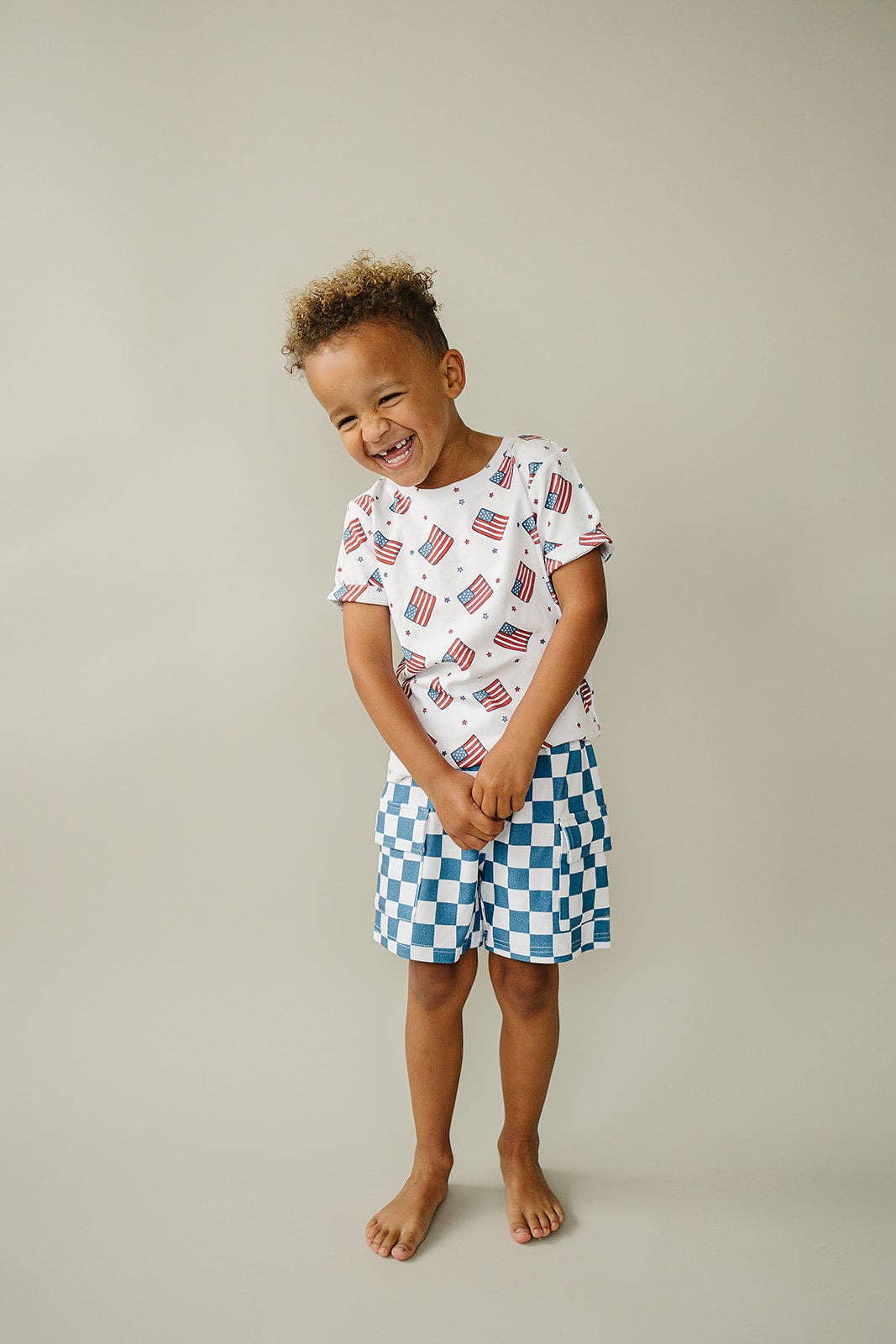 Fourth of July Cargo Shorts Set | Patriotic Vibes