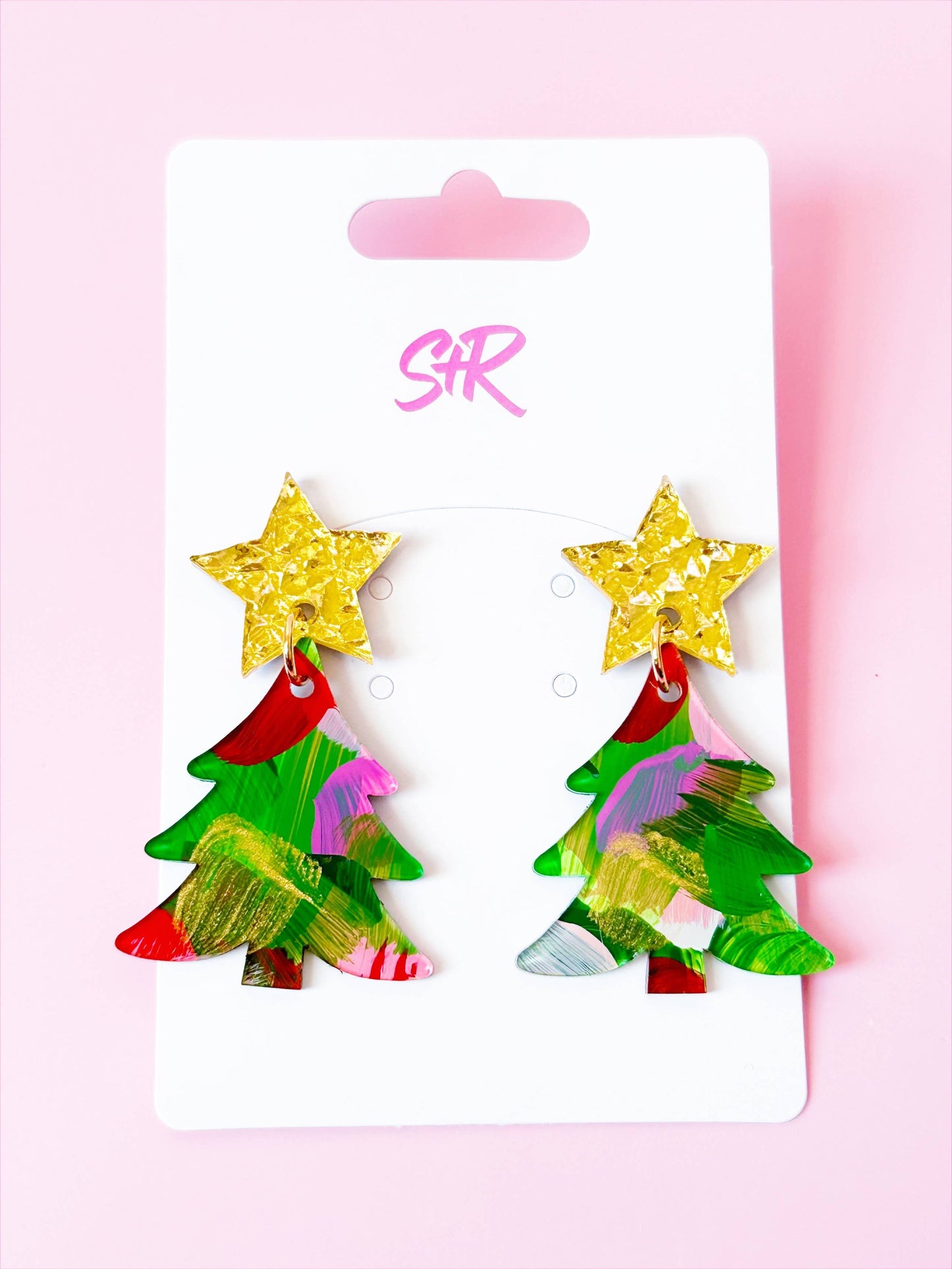 Hand-Painted Acrylic Holiday Art Christmas Tree