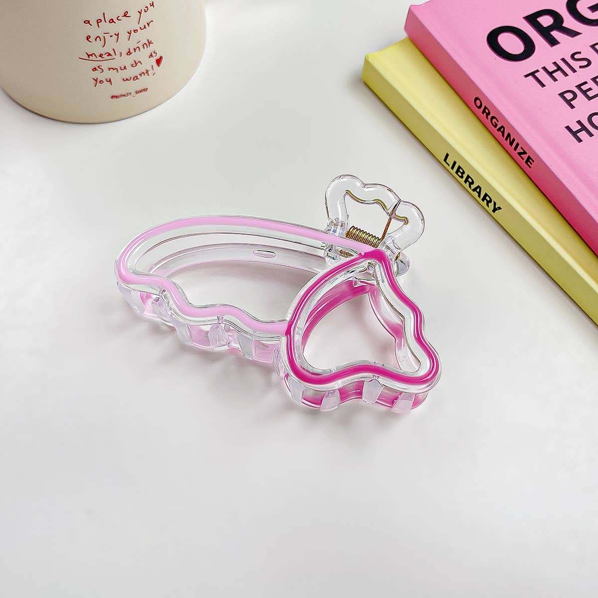 Colorful butterfly hairbow hair clip claw