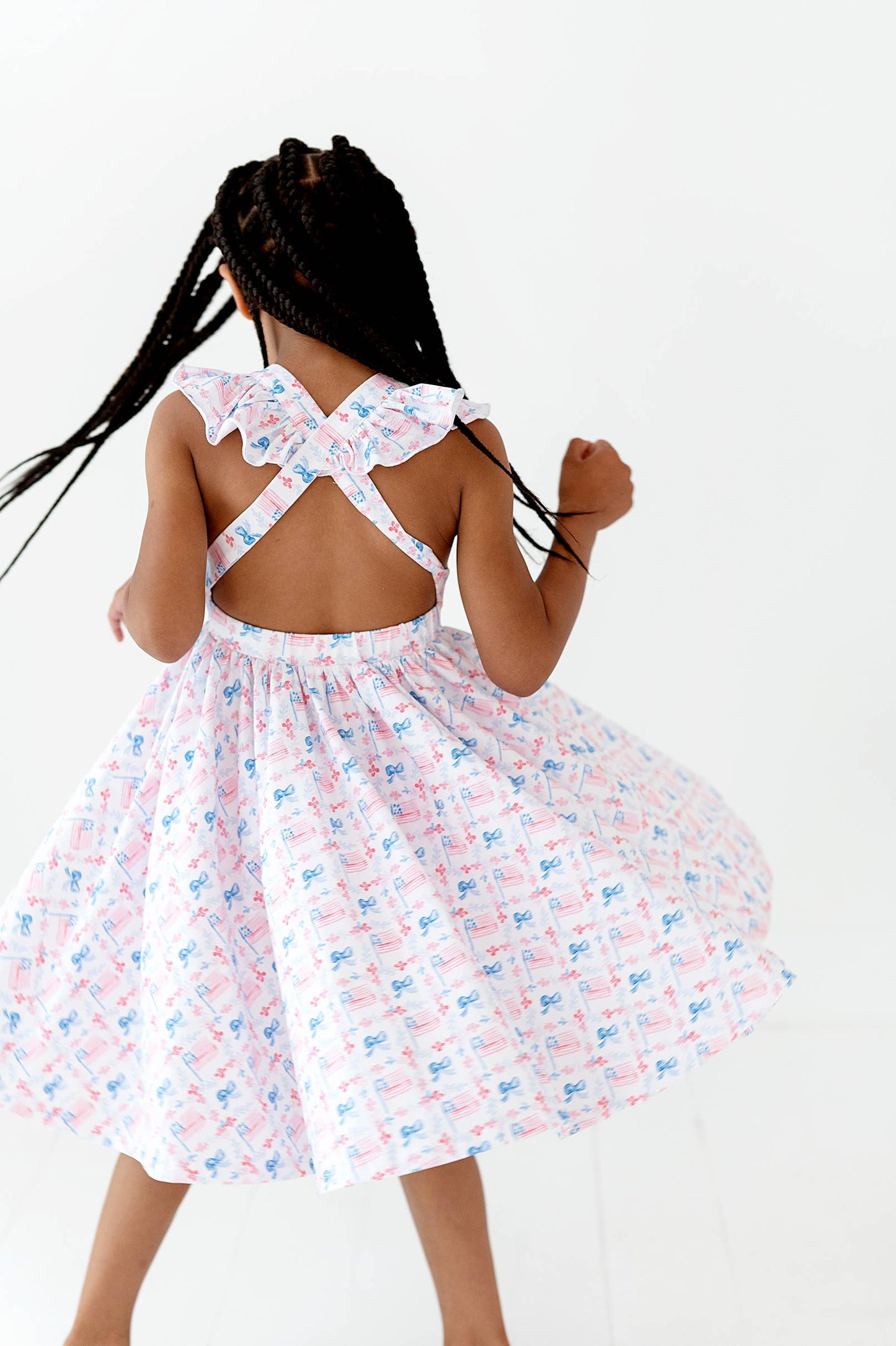 Rosita Dress in Patriotic Flags| Pocket Twirl Dress