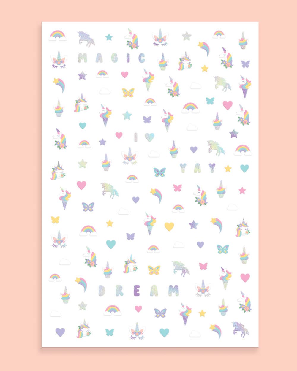 Unicorn Kids Nail Stickers, Bday Favors, Activity, Accessory