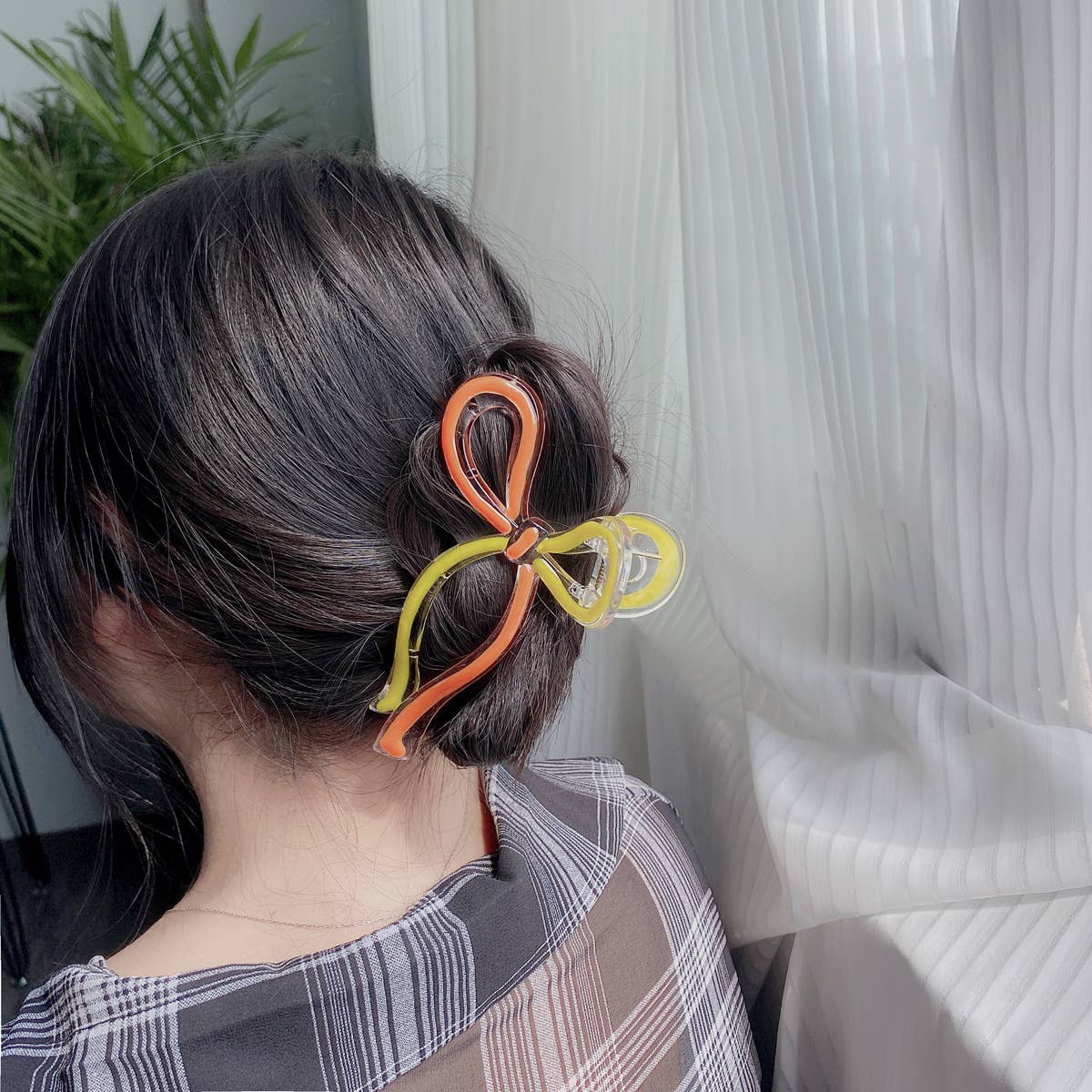 Colorful butterfly hairbow hair clip claw