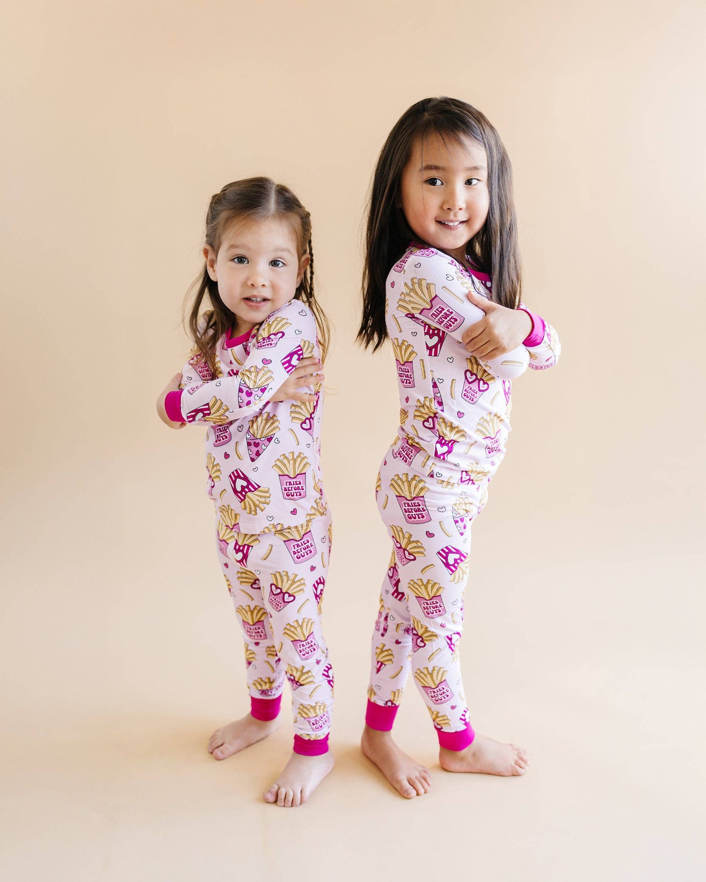 Valentine's Day Kids Bamboo Pajamas Set | Fries Before Guys