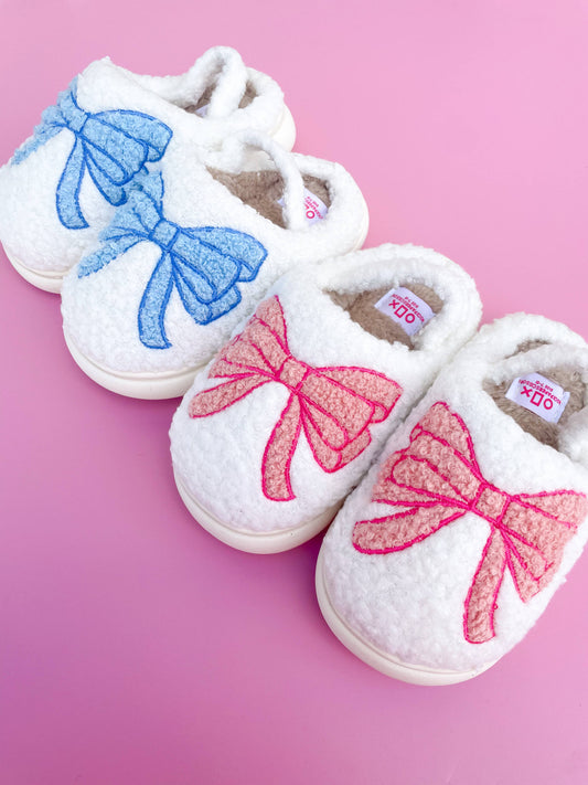 Toddler/Kids Pink Bow Slippers