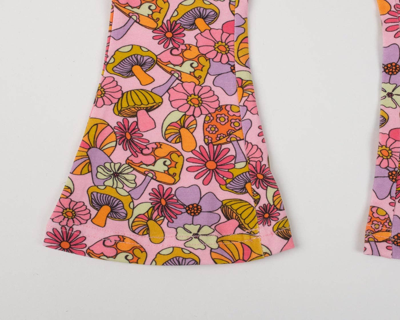 Groovy Mushroom Jersey Bell Bottom Flare Pants Girls