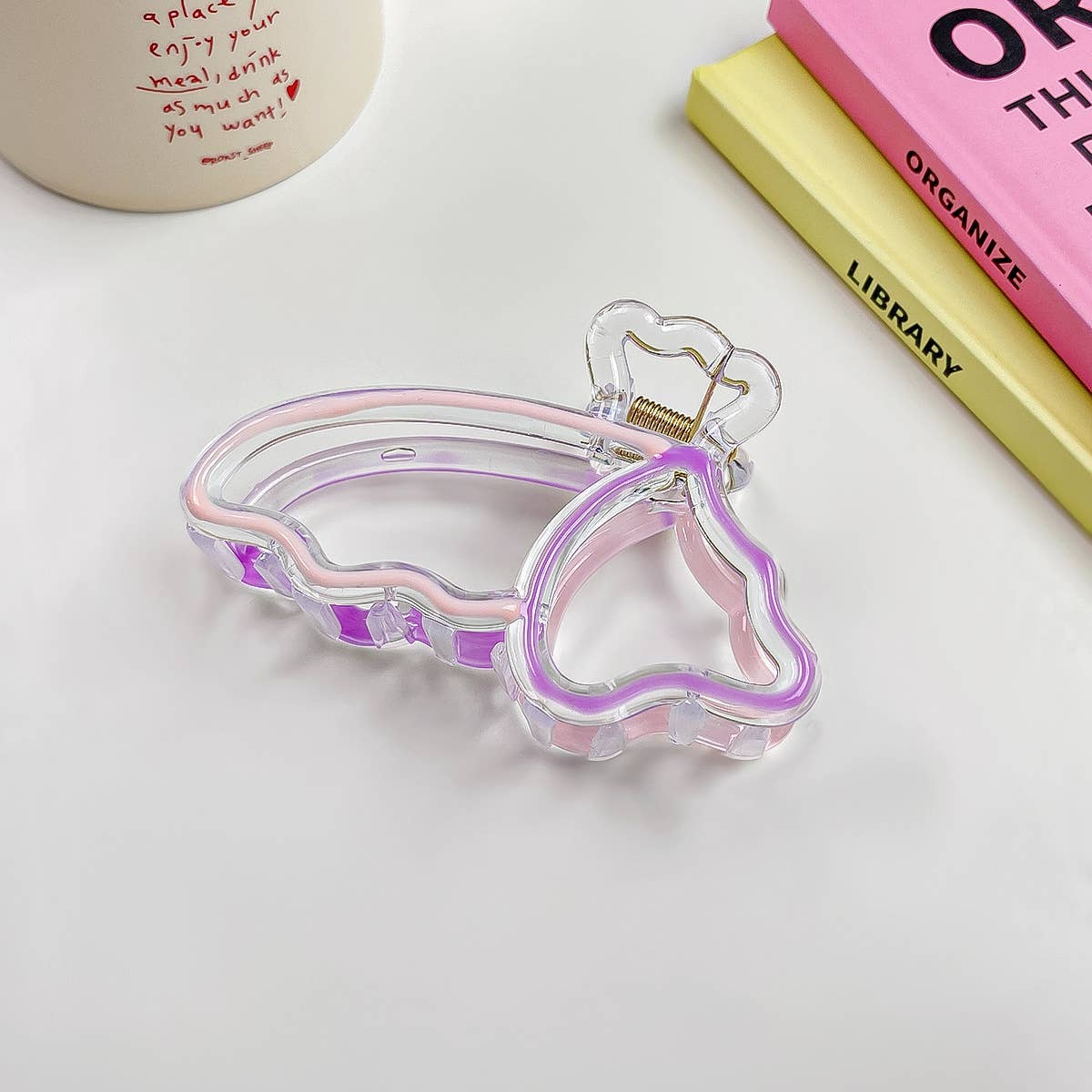 Colorful butterfly hairbow hair clip claw