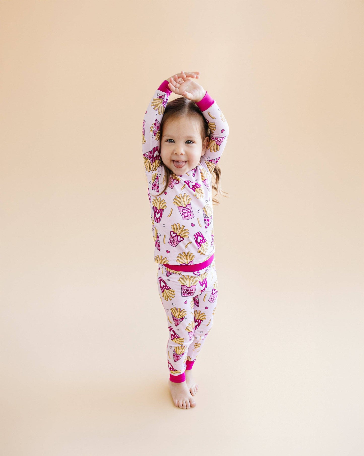 Valentine's Day Kids Bamboo Pajamas Set | Fries Before Guys