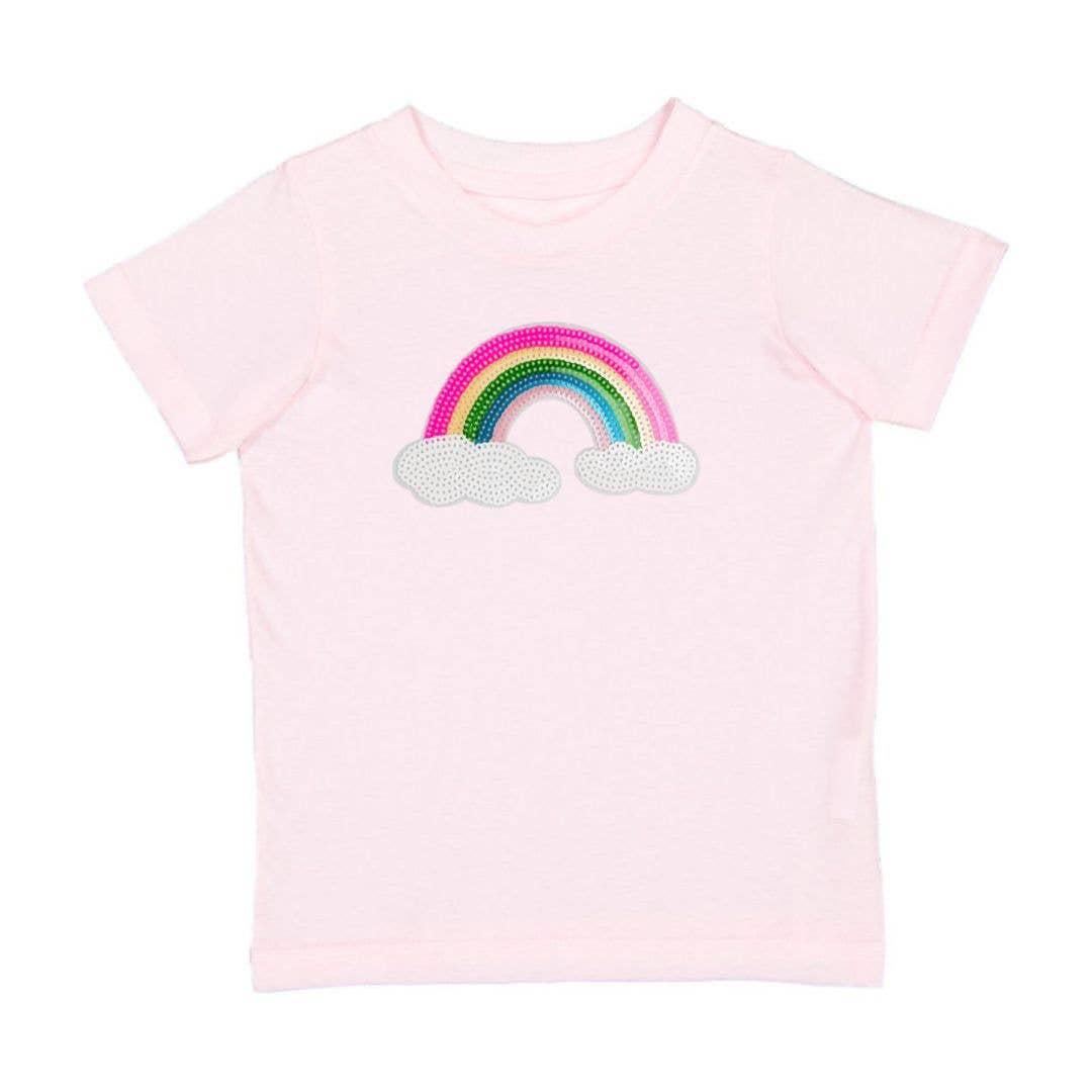 Rainbow Sequin Patch Short Sleeve