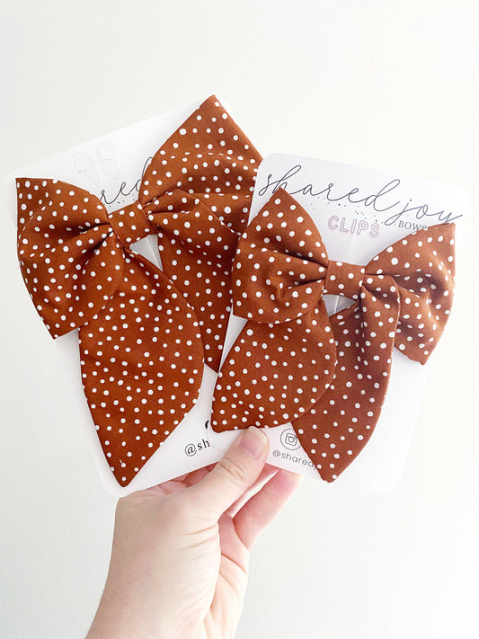Fall Polka Dot Hair Bows