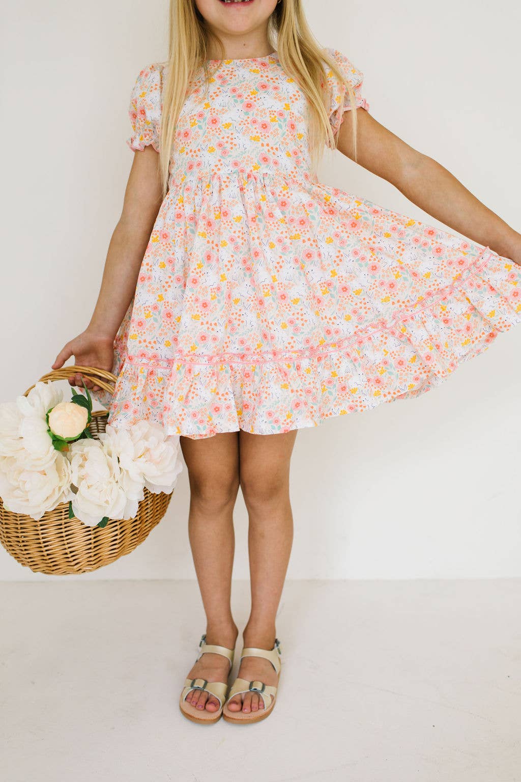 Aura Poplin Dress in Bunny Field
