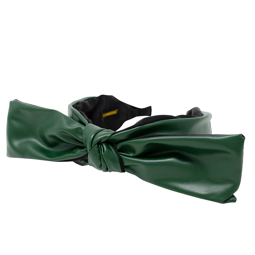 Big Bow Leather Knot Headband
