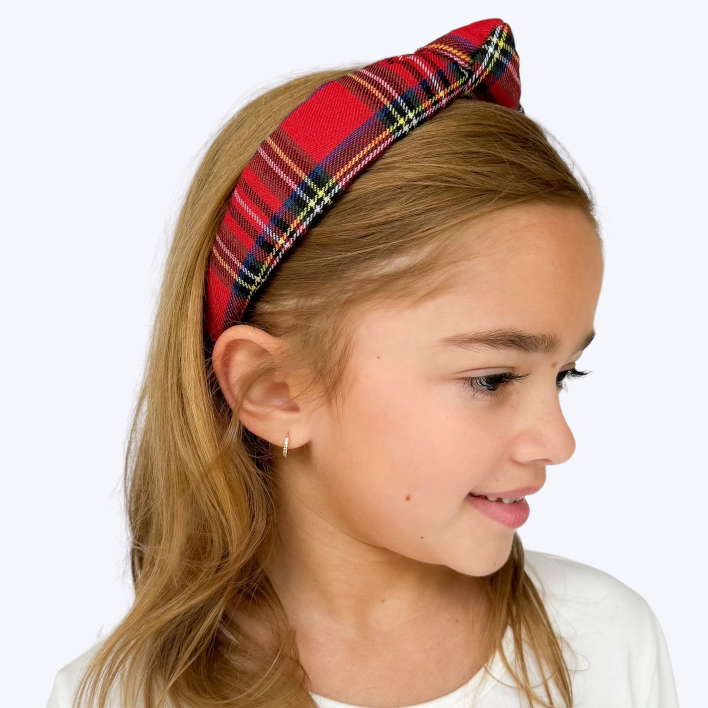 Kid Christmas Plaid Knotted Headband