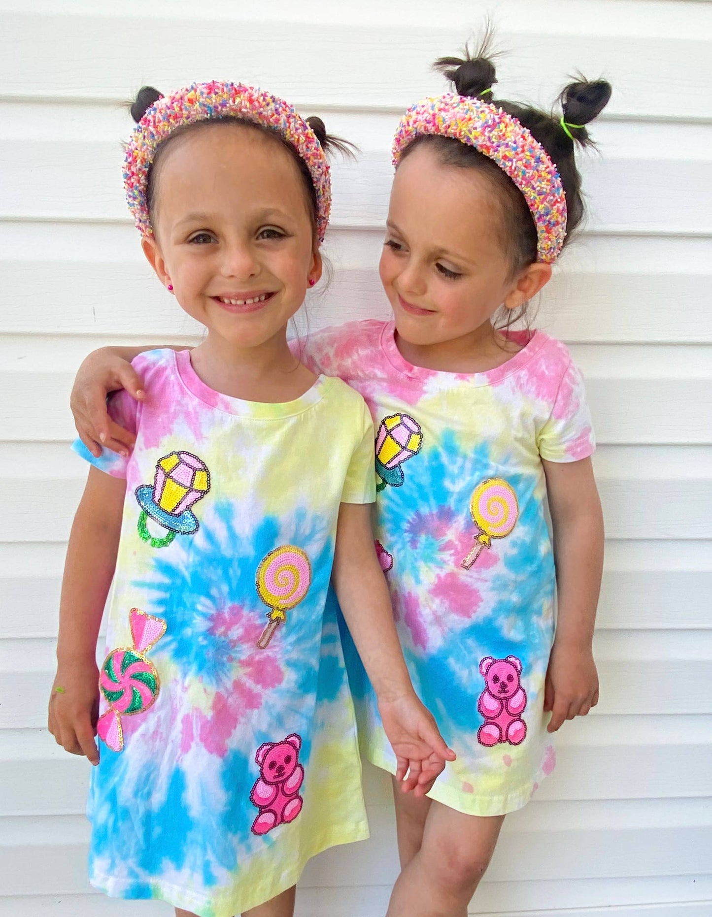 Candyland Sequin Patch Tie-Dye Dress