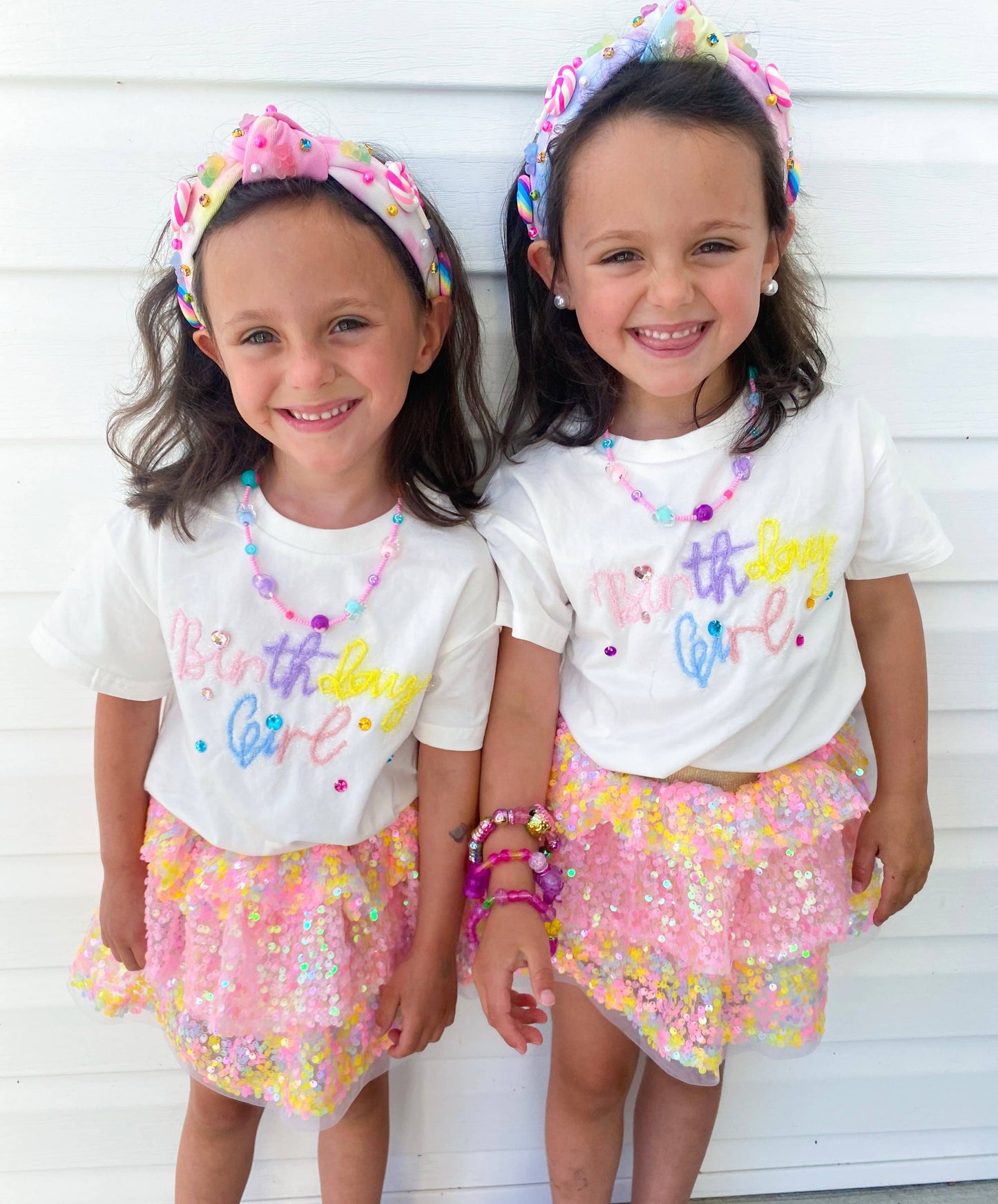 Girls Birthday Ruffle Skirt and Shirt Set