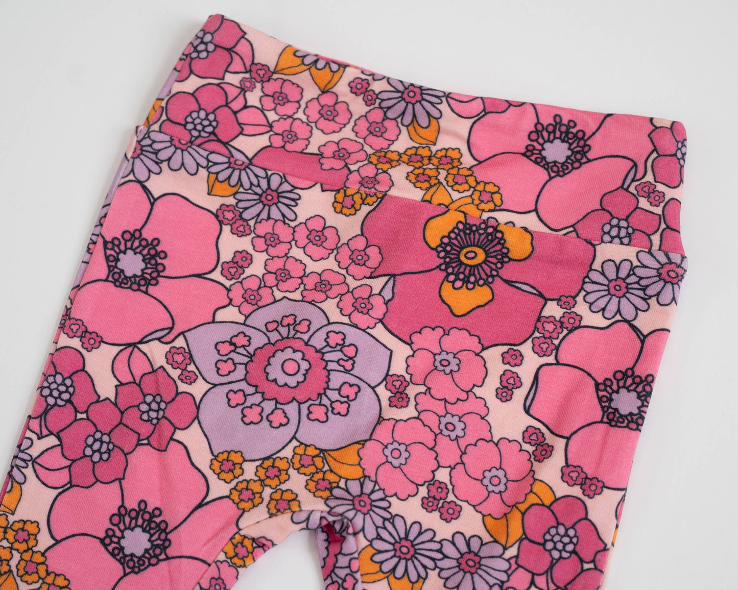 Purple Retro Floral Bell Bottoms