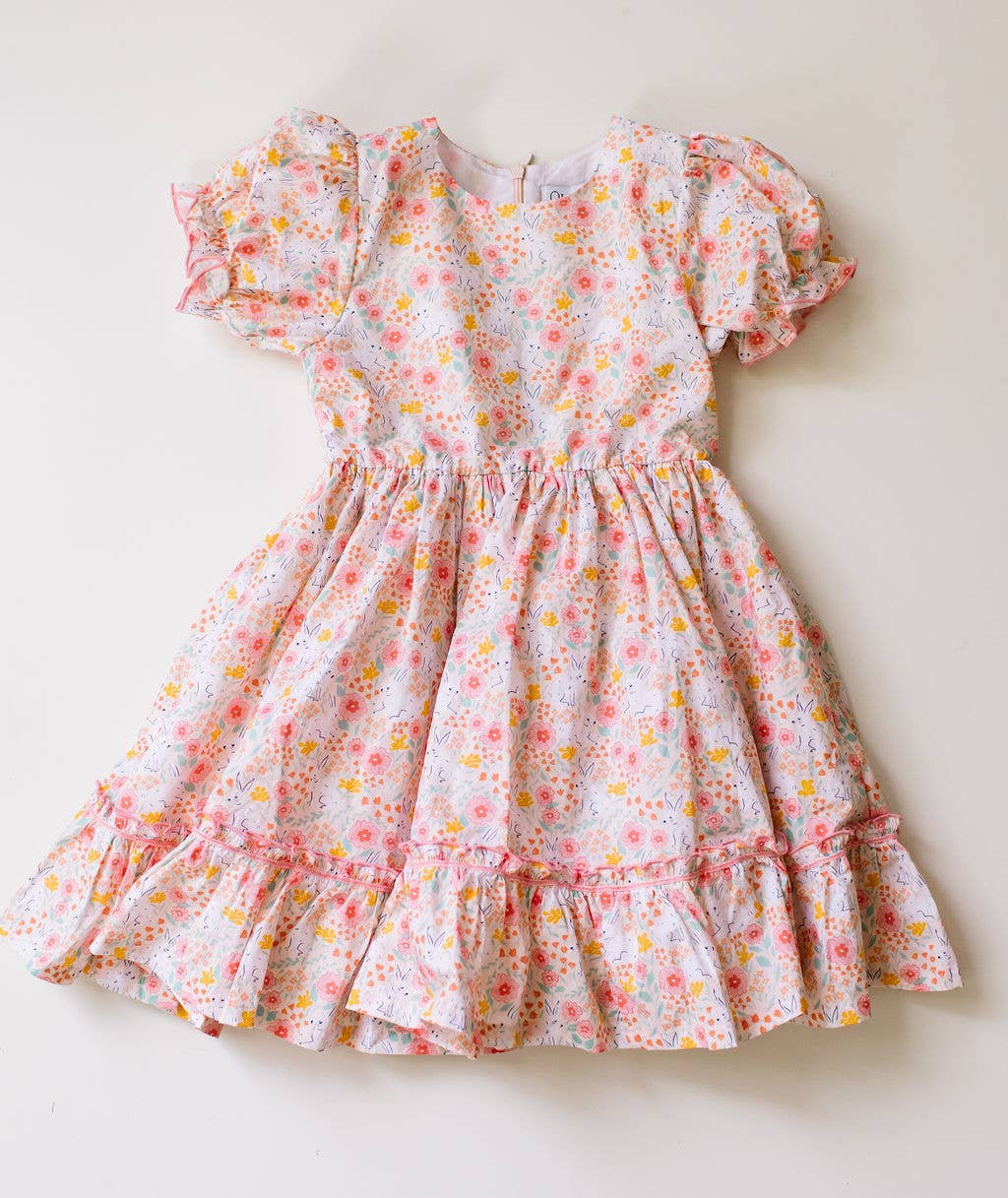 Aura Poplin Dress in Bunny Field