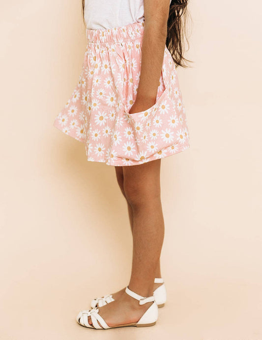 Pink Daisy Pocket Skirt
