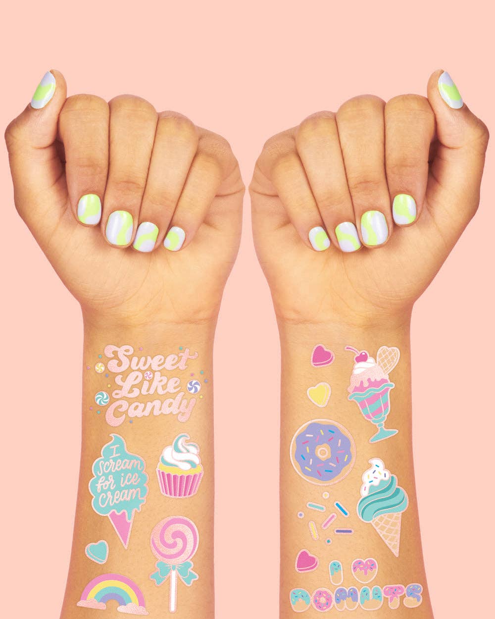 Candy Foil Kids Temporary Tattoos, Birthday Party Favor