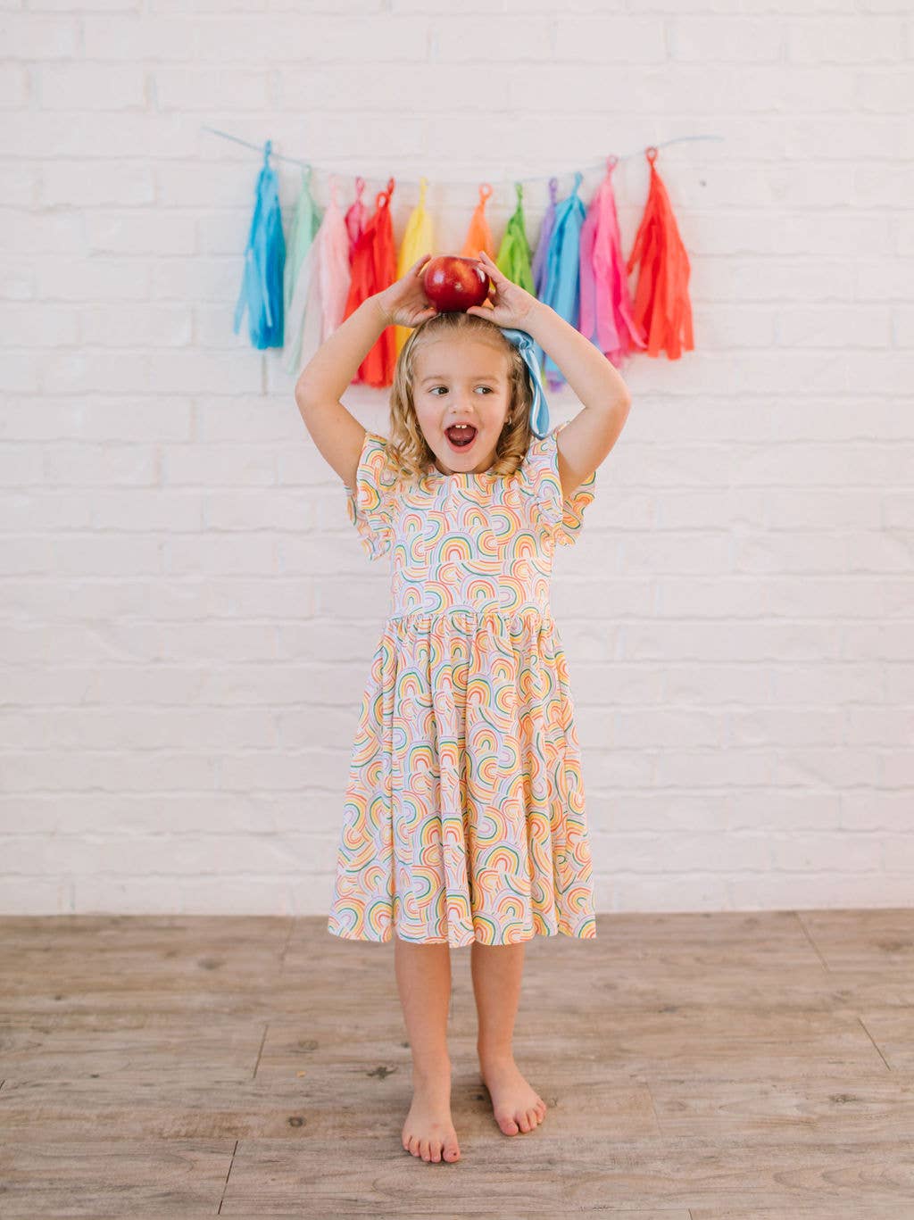 Olivia Dress in Primary Rainbow
