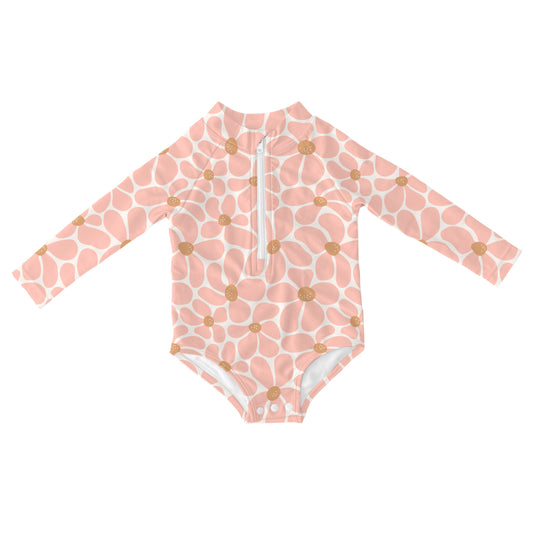 Flower Power Long Sleeve Swimsuit - UPF 50