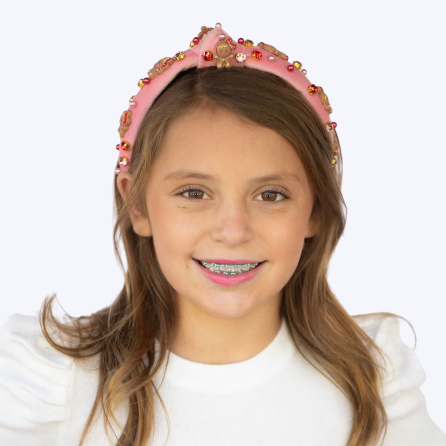 Kid Pink Gingerbread Knotted Headband