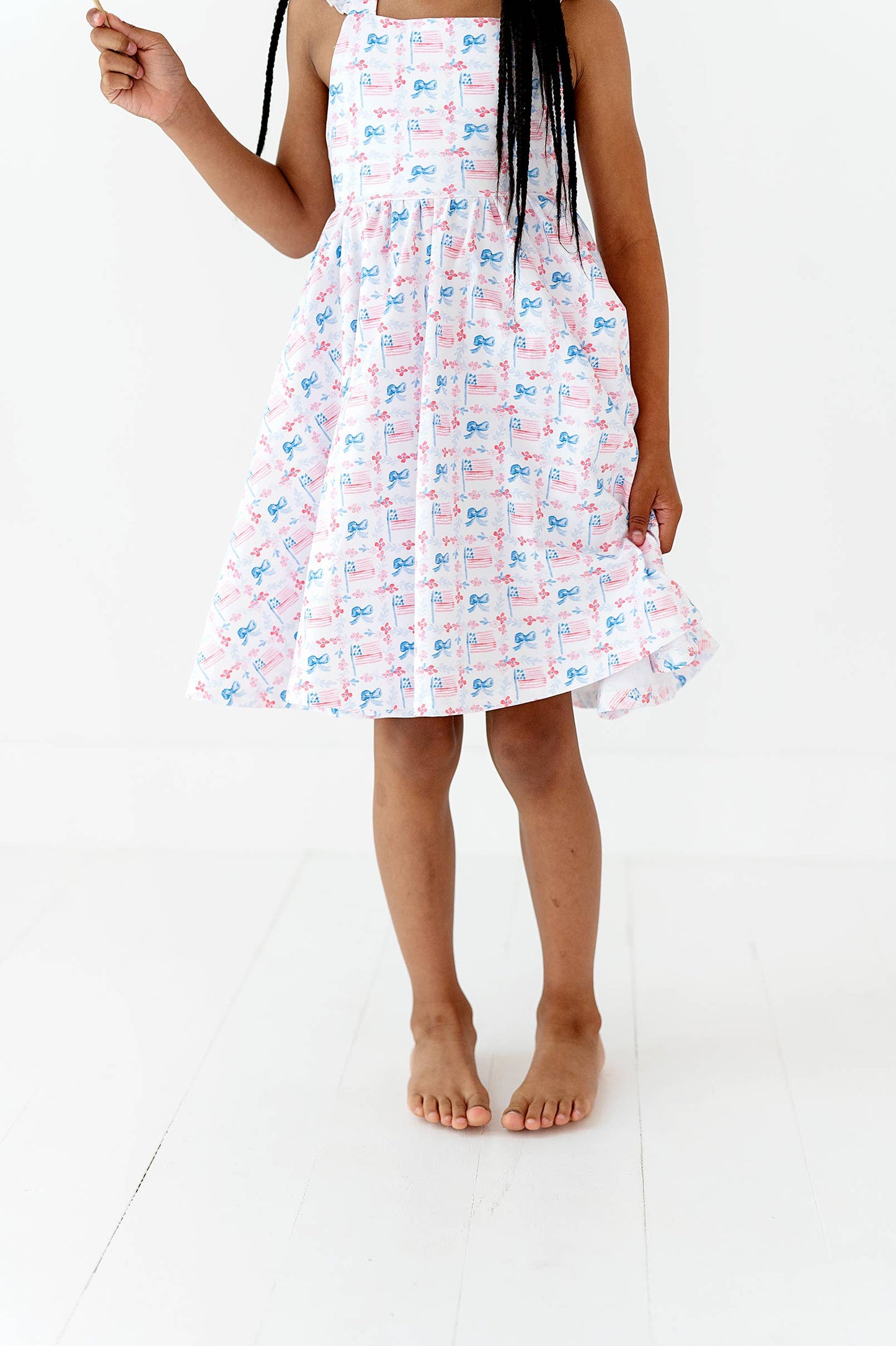 Rosita Dress in Patriotic Flags| Pocket Twirl Dress