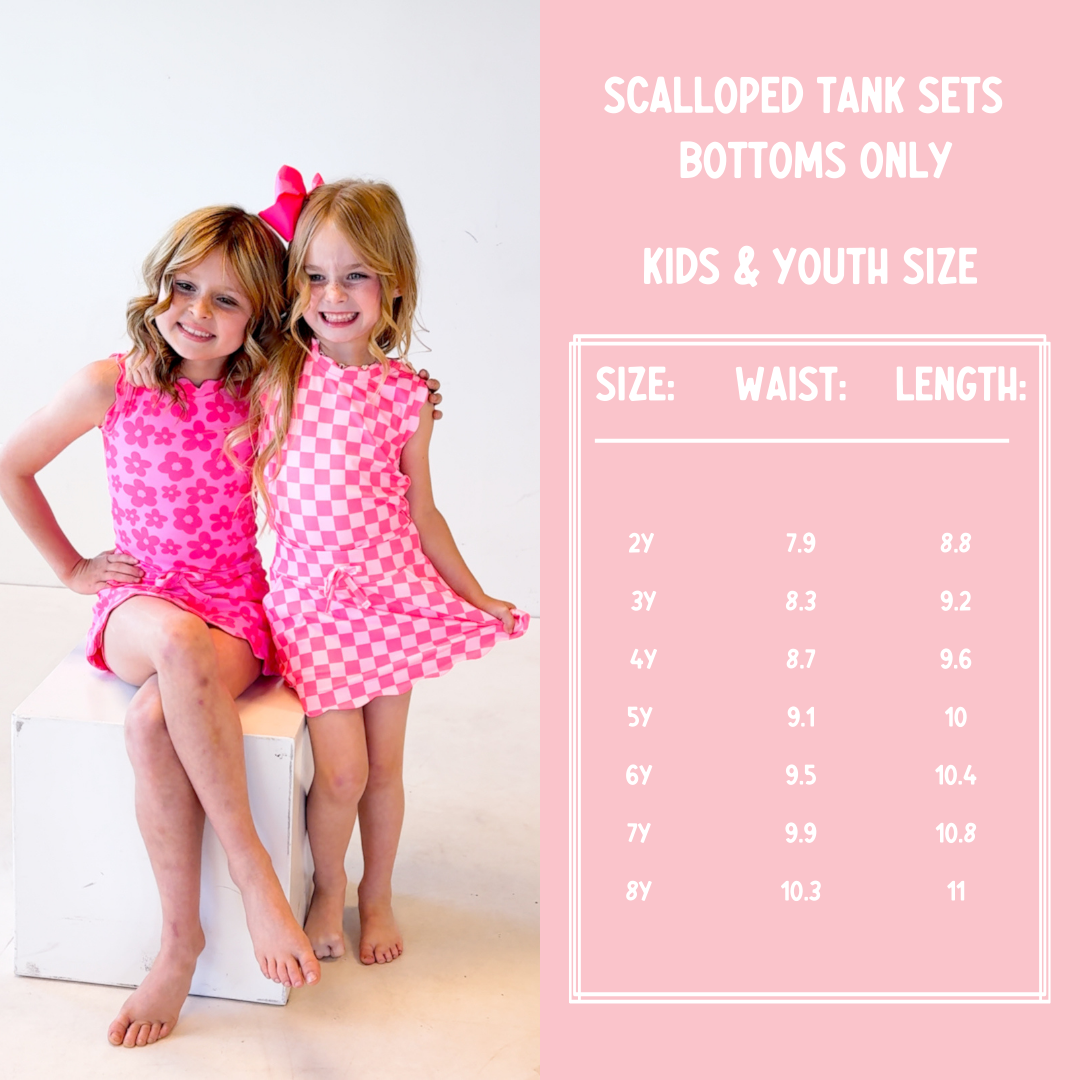 Scalloped Tank Set- Pop of Pink
