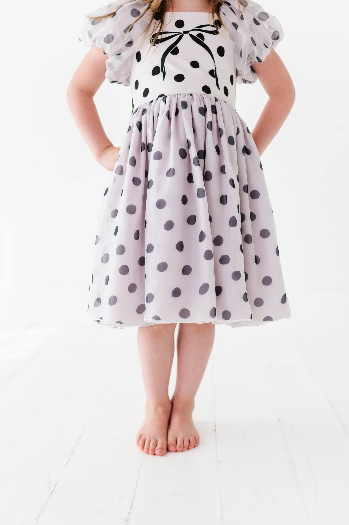 Ivory Dot | Bow Party Dress