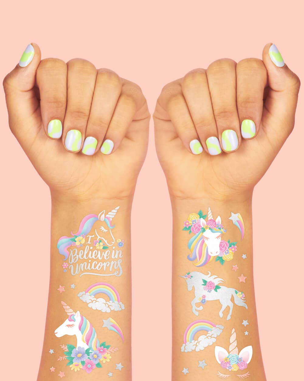 Unicorn Foil Kids Temporary Tattoos, Birthday Party Favor